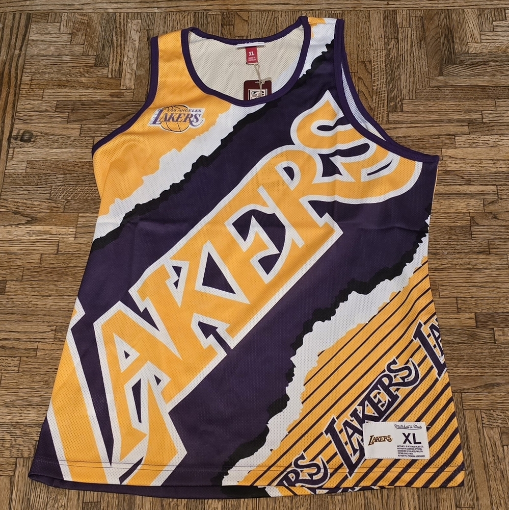 New Mitchell & Ness NBA Los Angeles Lakers Mesh Jersey Tank Sz XL
